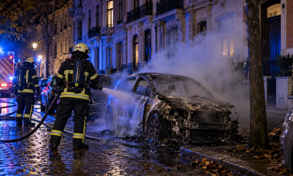 Trzy samochody spłonęły niemal jednocześnie na Saint-Gilles – mieszkańcy słyszeli wybuch, przyczyna nieznana