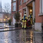 Pożar w piwnicy bloku przy Gemeenteplein w Mortsel – czujniki dymu zaalarmowały mieszkańców, nikt nie ucierpiał