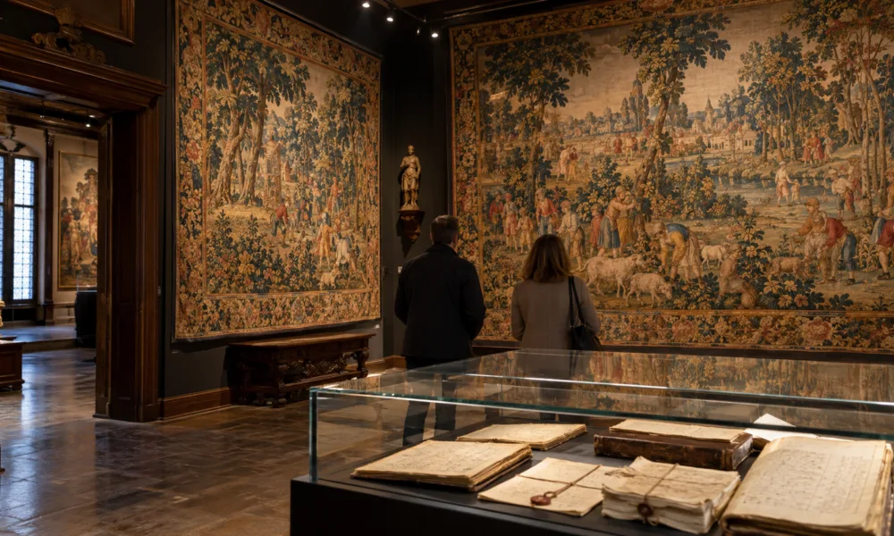 Wystawa o arrasach w MOU Museum w Oudenaarde od piątku 23 października – kupiec Pieter van Verren i powrót tkaniny „Sprzedawca okularów” z Liège