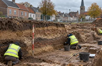 Wyjątkowo dobrze zachowany fragment wału miejskiego odkryty w Herentals – w tym miejscu powstanie nowe osiedle