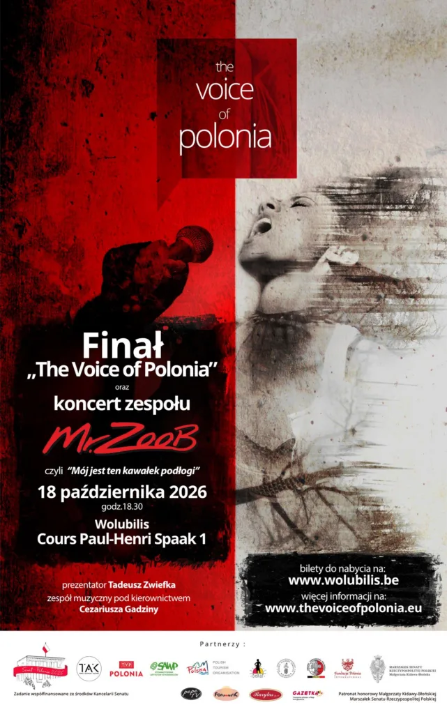 Plakat finału The Voice of Polonia 18 października 2026 w Wolubilis